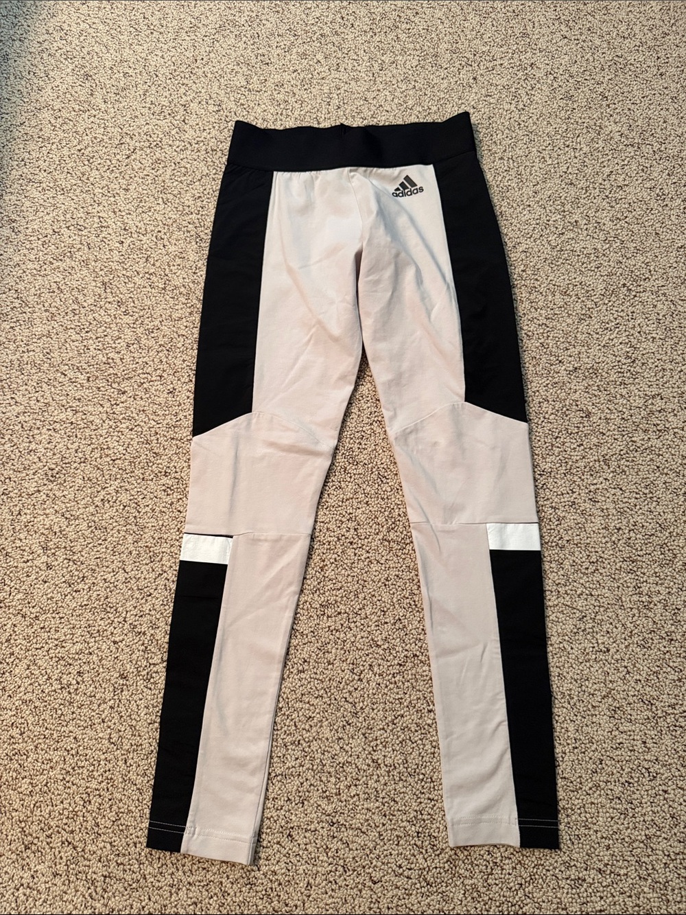 adidas Black & Light Gray Colorblock Performance Leggings